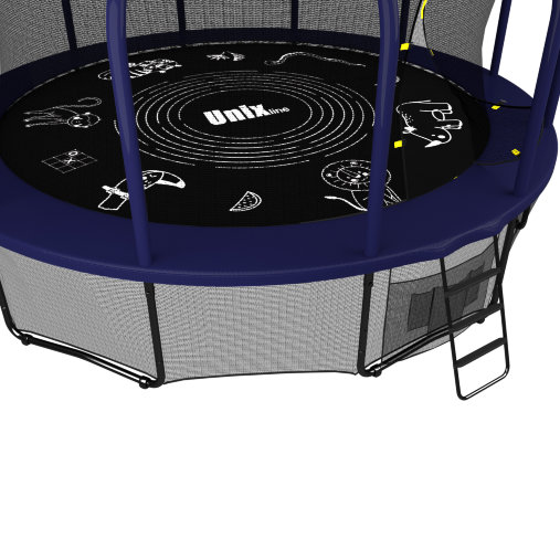 Батут пружинный с защитной сеткой UNIX line SUPREME GAME 14ft + Basketball