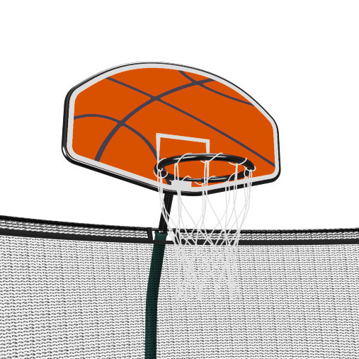 Батут пружинный с защитной сеткой UNIX line SUPREME GAME 14ft + Basketball