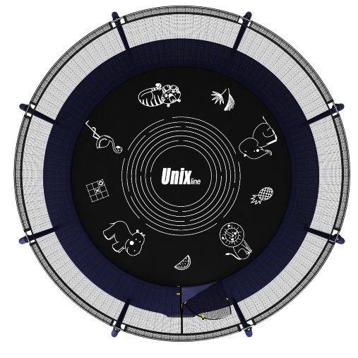 Батут пружинный с защитной сеткой UNIX line SUPREME GAME 14ft + Basketball