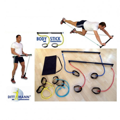 Гимнастическая палка с амортизатором Dittmann Body-Stick, включая 8 тюбиков в сумке для хранения, арт. ​DLBS4000