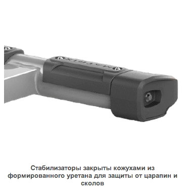 Компенсаторы неровности скамьи горизонтальной Matrix Magnum A59 закрыты кожухами для большей эстетили и безопасности