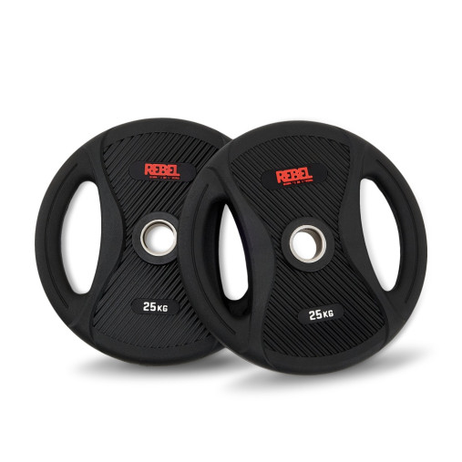 Диск олимпийский обрезиненный с двумя хватами 25 кг REBEL