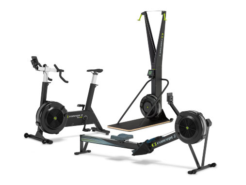 Комплект из 3-х кроссфит тренажеров Concept2: лыжный SkiErg с подставкой + гребной Model D + вело BikeErg