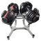Пара регулируемых гантелей Original Fitness 40 кг на стойке