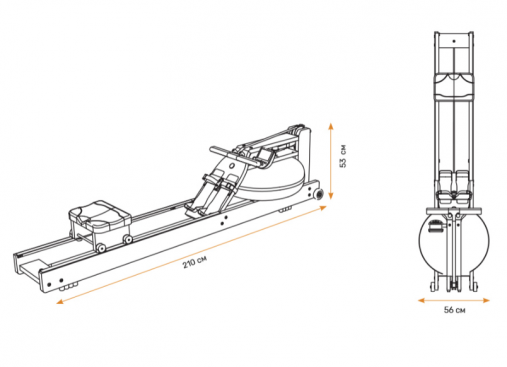 Гребной тренажер водный WaterRower серии Classic с дисплеем 300 S4 (с дисплеем, орех)