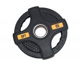 Диск олимпийский обрезиненный черный с двумя хватами 5 кг Original Fit.Tools ф50 мм