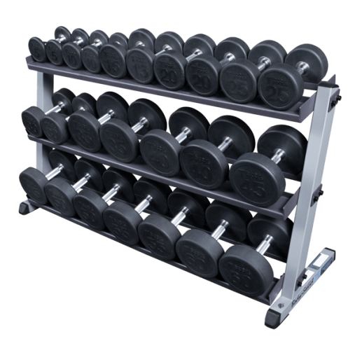 Набор полиуретановых гантелей Body-Solid от 5 до 50 lb (пары) со стойкой
