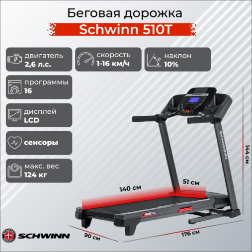 Беговая дорожка Schwinn 510T домашняя складная