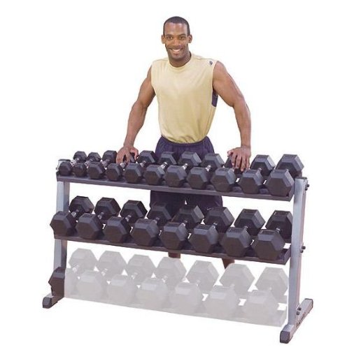 Горизонтальная двухрядная стойка для гантелей Body-Solid GDR60