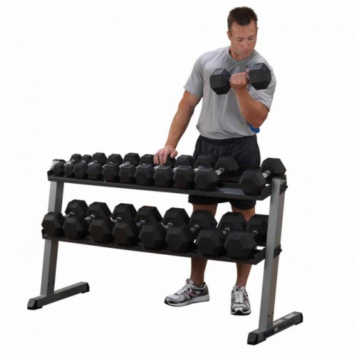 Горизонтальная двухрядная стойка для гантелей Body-Solid GDR60