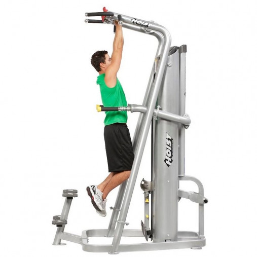 Турник пресс брусья Hoist ROC-IT RS-1700 platinum (гравитрон) подтягивание, отжимание с помощью (цвет рамы: серебристый)