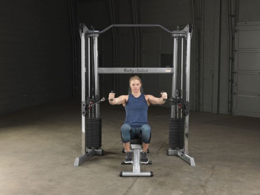 Сдвоенная блочная стойка / Кроссовер угловой Body-Solid GDCC200 со стеками 72.5 кг