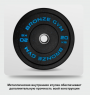 Диск бамперный 20 кг синий BRONZE GYM BG-BMP-20 олимпийский ф50 мм для кроссфита