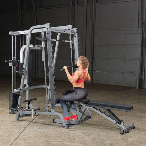 Машина Смита Body Solid GS348Q с тягой и стеком 90 кг (без скамьи и батерфляя)