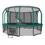 Батут каркасный UNIX line 12 ft (3.66 м) SUPREME GAME (green) с внутренней защитной сетью, зеленый