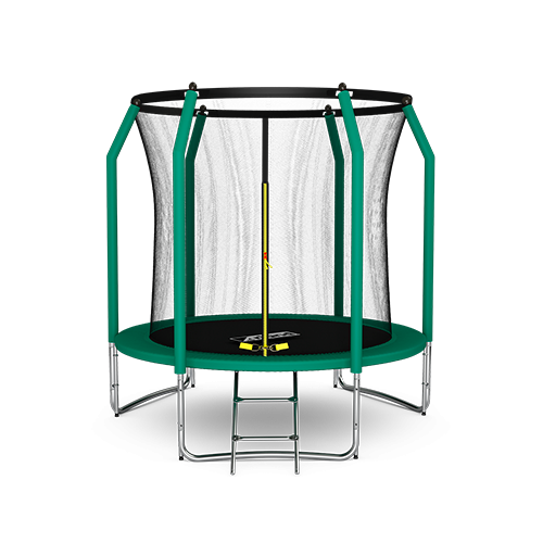Батут премиум ARLAND 8FT с внутренней страховочной сеткой и лестницей (Dark green)