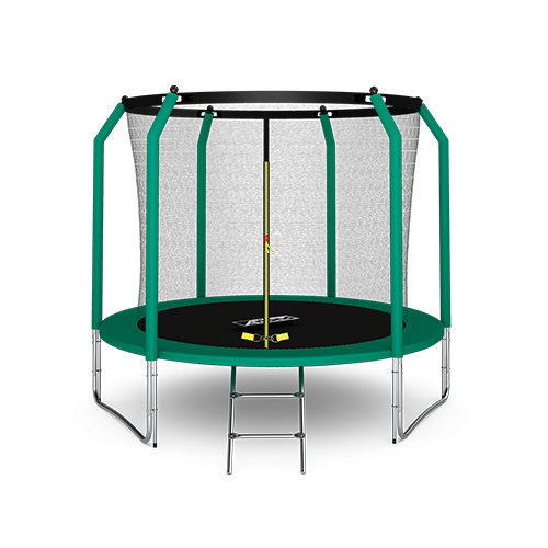 Батут премиум ARLAND 10FT с внутренней страховочной сеткой и лестницей (Dark green) темно-зеленый