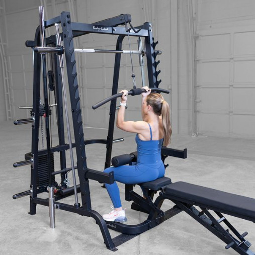 Многофункциональный тренажер Машина Смита Body Solid GS348QP4 со стеком 90кг. (в максимальной комплектации)