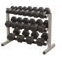 Горизонтальная трехрядная стойка для гантелей Body-Solid GDR363