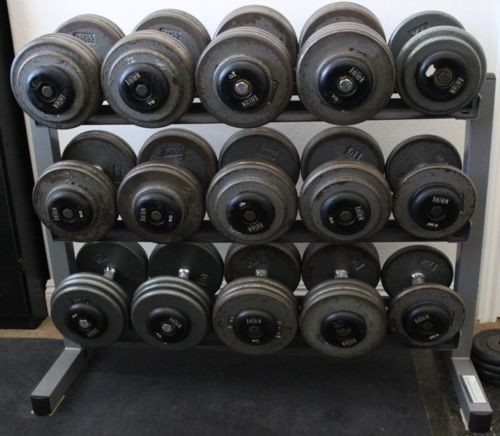 Горизонтальная трехрядная стойка для гантелей Body-Solid GDR363