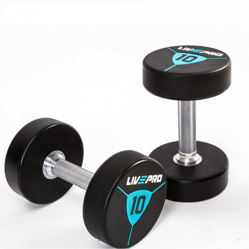 Гантели в уретане LIVEPRO Premium Urethane Dumbbells 2 кг, черный/синий
