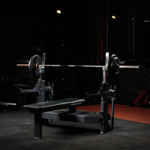 Скамья-стойка домкратная для жима лежа со страховочными упорами DHZ Olimpic Bench A-3146