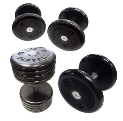 Гантель неразборная с вращ. хром. ручкой - чёрная, 42 кг MB-Barbell Power Grip